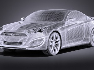Hyundai Genesis Coupe 2016 vray 3D Model