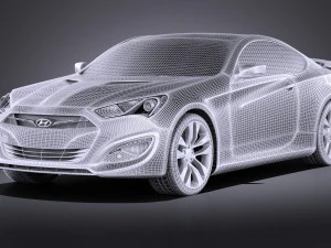 Hyundai Genesis Coupe 2016 vray 3D Model