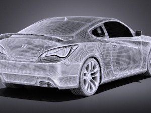 Hyundai Genesis Coupe 2016 vray 3D Model