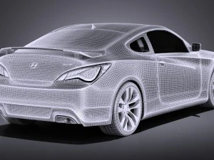 Hyundai Genesis Coupe 2016 vray 3D Model
