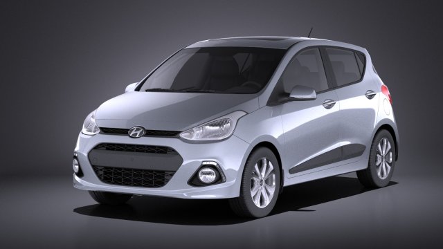 Hyundai i10 2016 vray 3D Model .c4d .max .obj .3ds .fbx .stl .blend 
