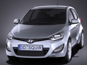 Hyundai i20 5-door 2014 vray 3D Модель