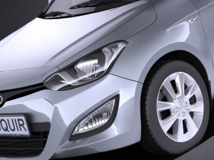 Hyundai i20 5-door 2014 vray 3D Модель
