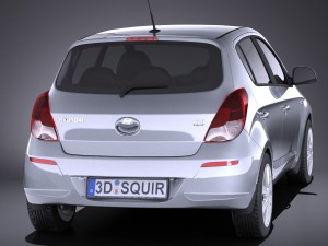 Hyundai i20 5-door 2014 vray 3D Модель