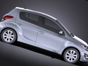 Hyundai i20 5-door 2014 vray 3D Модель