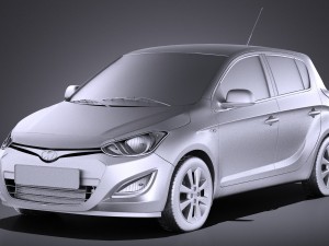 Hyundai i20 5-door 2014 vray 3D Модель