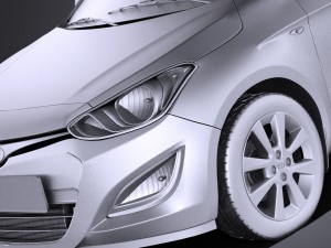 Hyundai i20 5-door 2014 vray 3D Модель