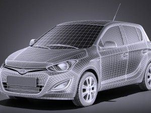 Hyundai i20 5-door 2014 vray 3D Модель