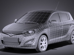 Hyundai i20 5-door 2014 vray 3D Модель