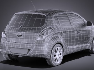 Hyundai i20 5-door 2014 vray 3D Модель