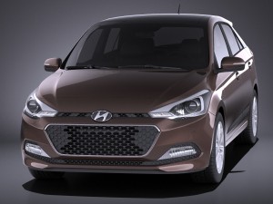 Hyundai i20 2017 vray Modelo 3D