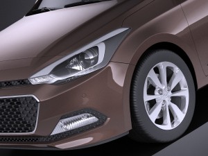 Hyundai i20 2017 vray Modelo 3D