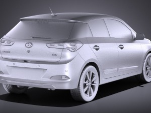 Hyundai i20 2017 vray Modelo 3D