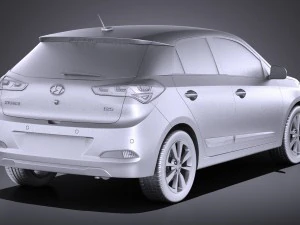 Hyundai i20 2017 vray 3D Model