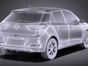 Hyundai i20 2017 vray Modelo 3D