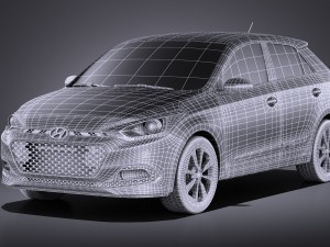 Hyundai i20 2017 vray Modelo 3D