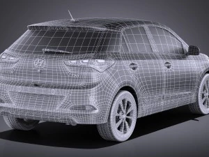 Hyundai i20 2017 vray 3D Model