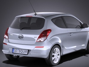 Hyundai i20 3-door 2014 vray 3D Model