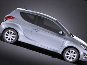 Hyundai i20 3-door 2014 vray 3D Model