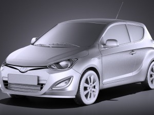 Hyundai i20 3-door 2014 vray 3D Model