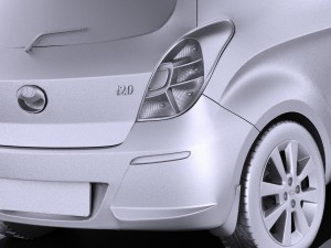Hyundai i20 3-door 2014 vray 3D Model