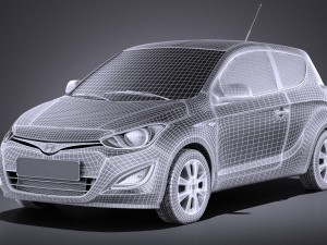 Hyundai i20 3-door 2014 vray 3D Model
