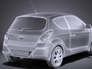 Hyundai i20 3-door 2014 vray 3D Model