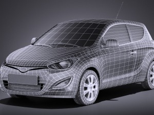 Hyundai i20 3-door 2014 vray 3D Model