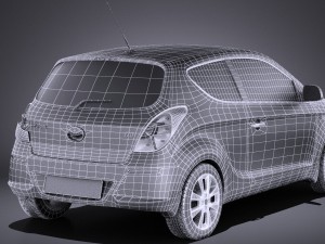 Hyundai i20 3-door 2014 vray 3D Model
