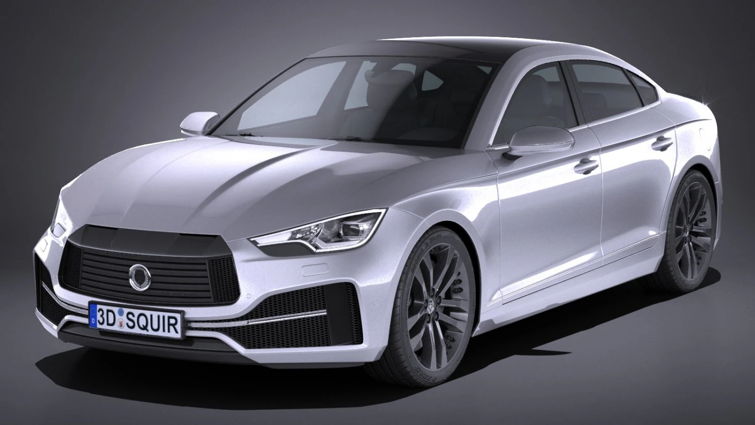 Generic Sedan 2017 3D Model .c4d .max .obj .3ds .fbx .stl .blend 