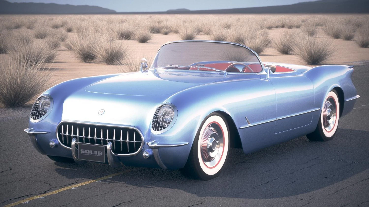 Chevrolet Corvette 1954 3D Model .c4d .max .obj .3ds .fbx .stl .blend 
