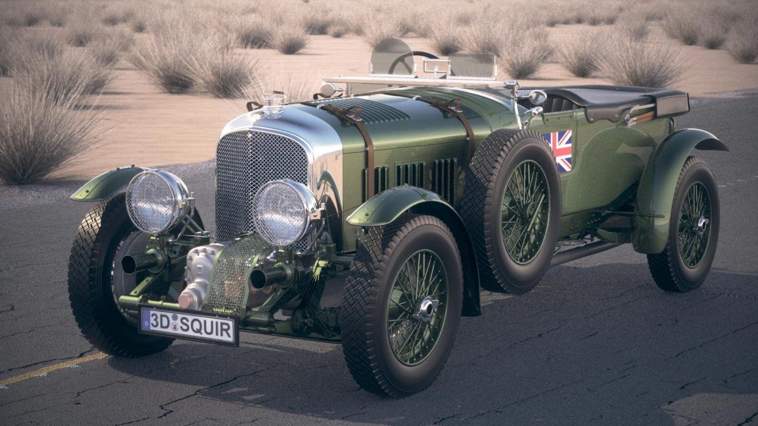 Bentley 45 Blower 1929 Desertstudio 3D Model .c4d .max .obj .3ds .fbx .stl .blend 