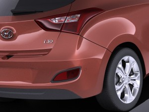 Hyundai i30 3-door 2014 vray Modelo 3D