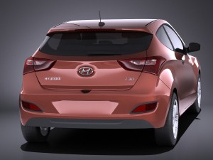 Hyundai i30 3-door 2014 vray Modelo 3D