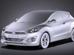 Hyundai i30 3-door 2014 vray 3D Model
