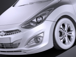 Hyundai i30 3-door 2014 vray Modelo 3D