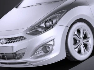 Hyundai i30 3-door 2014 vray 3D Model