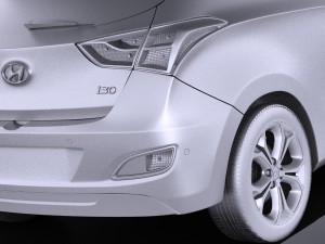 Hyundai i30 3-door 2014 vray Modelo 3D