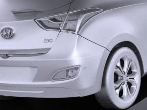 Hyundai i30 3-door 2014 vray 3D Model