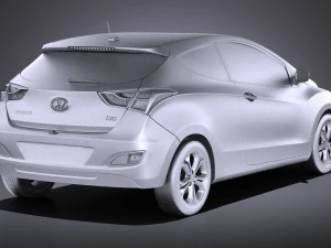 Hyundai i30 3-door 2014 vray 3D Model