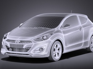 Hyundai i30 3-door 2014 vray Modelo 3D