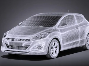 Hyundai i30 3-door 2014 vray 3D Model