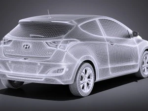 Hyundai i30 3-door 2014 vray 3D Model