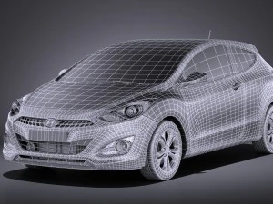 Hyundai i30 3-door 2014 vray 3D Model