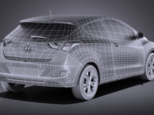 Hyundai i30 3-door 2014 vray Modelo 3D