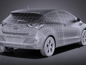 Hyundai i30 3-door 2014 vray 3D Model