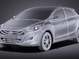 Hyundai i30 2014 vray 3D 모델