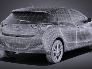 Hyundai i30 2014 vray 3D 모델