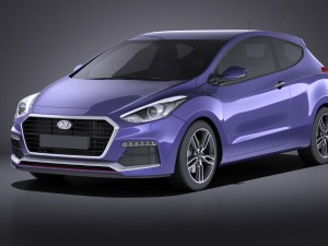 Hyundai i30 Turbo 3-door 2017 vray 3D Model