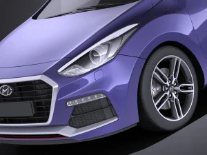 Hyundai i30 Turbo 3-door 2017 vray 3D Model